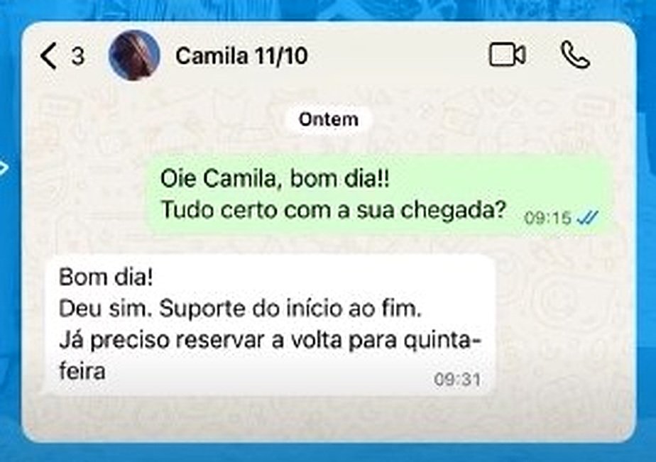 Print de feedback real de cliente da Localiza Morro