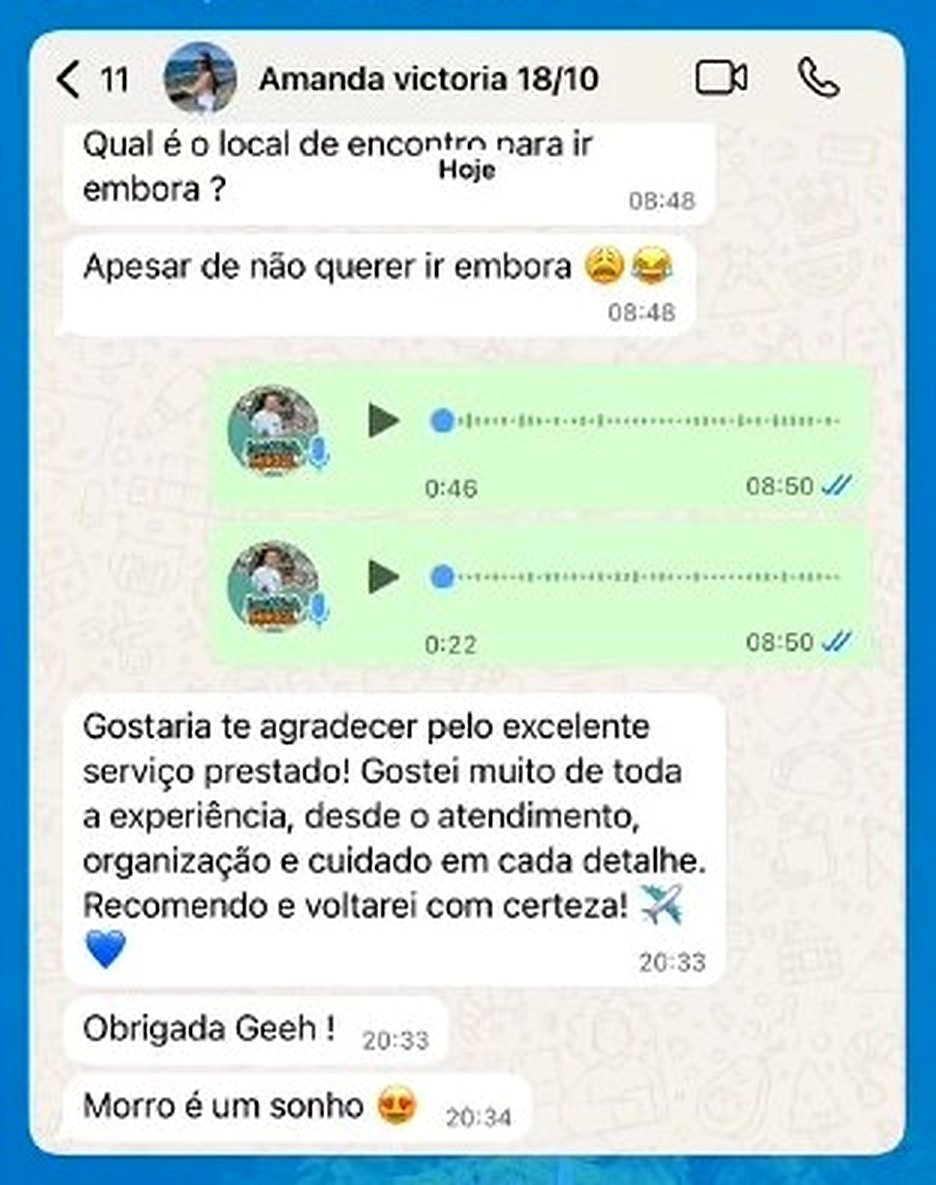 Print de feedback real de cliente da Localiza Morro