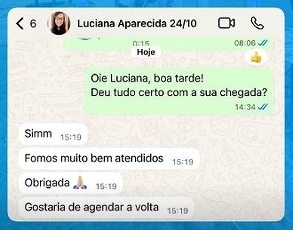 Print de feedback real de cliente da Localiza Morro
