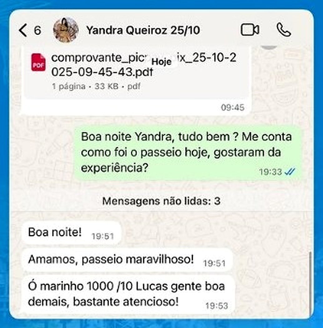 Print de feedback real de cliente da Localiza Morro